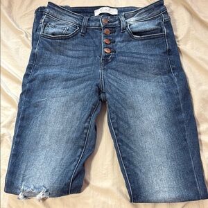 KanCan High Rise Distressed Blue Jeans